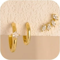 Gold Earring Sets For Women Dainty Gold Stud Huggie Hoop Earrings For Multiple Piercing Hypoallergenic Small Hoop Dangle Earrings Cartilage Earring Set[Z1]