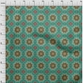 thumbnail image 4 of oneOone Cotton Silk Teal Green Fabric Asian Block Floral Dress Material Fabric Print Fabric By The Yard 42 Inch Wide-06, 4 of 4