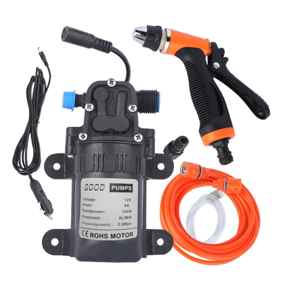 Máquina de limpieza Kit Lavadora de Coche de Alta Presión Bomba Eléctrica 12V + Pulverizador de Lava TOMSHOO Máquina de limpieza