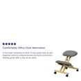 thumbnail image 6 of Emma + Oliver Mobile Wooden Ergonomic Kneeling Office Chair in Gray Fabric, 6 of 14
