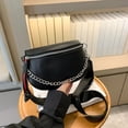 thumbnail image 2 of Bolso cruzado ancho para mujer, bolso de cadera de cuero con cremallera, riñonera de cadena sólida, riñonera Hugtrwg Para estrenar, 2 of 9