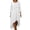 White, variant on Women's Casual Summer A-Line Dress with Asymmetric Hem Loose Fit Long Button Down Round Neck Flowy Dress Button Decor White XL