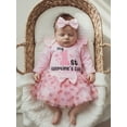 thumbnail image 6 of BemeyourBBs Newborn Baby Girl First Valentines Day Outfit Long Sleeve Letter Romper Heart Tulle Tutu Skirt Set Bow Headband 3 Pcs Spring Clothes Set, 6 of 9