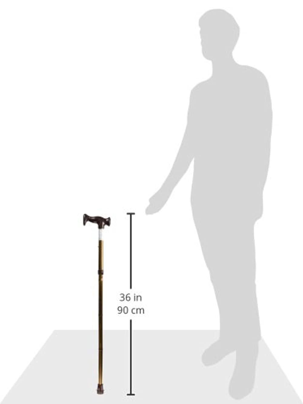 DMI Sports Adjustable Folding Cane with Ergonomic Handle, Lightweight, Sturdy and Support up to 250 pounds, Great for Travel, Walking Stick, Bronze