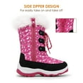 thumbnail image 4 of DREAM PAIRS Boys Girls Mid Calf Slip Resistant Faux Fur Lined Knee High Winter Snow Boots, 4 of 5