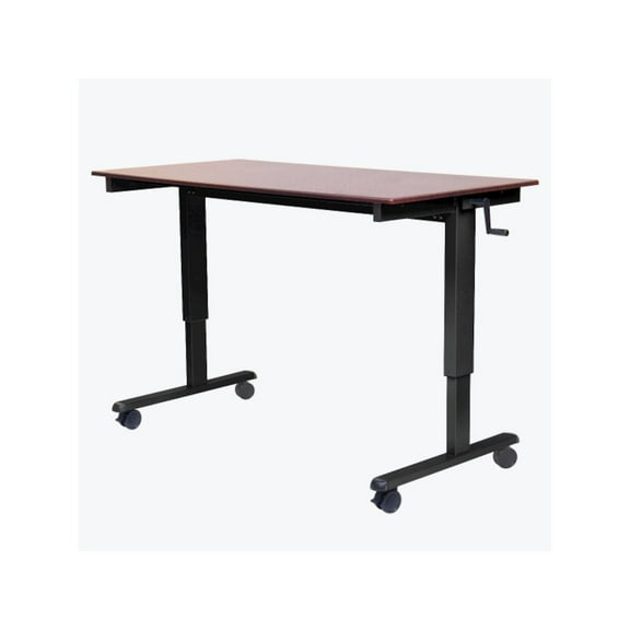 Luxor 48" Crank Adjustable Stand Up Crank Desk - Dark Walnut Desktop