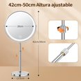 thumbnail image 2 of Espejo para Maquillaje con Luz 8 Pulgadas,10X/1X Aumento,3 Modos de Luz LED,Carga Tipo-C,Espejo Tocador de Altura y 360°Giratorio,Base Antideslizante,Ideal para Regalo Mujer-Incluye Paño de Limpieza, 2 of 8