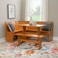 thumbnail image 3 of Linon Chelsea 3-Piece Farmhouse Indoor Corner Dining Nook with Storage, Natural, 3 of 13