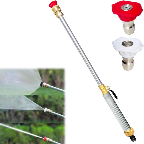 Turn Any Hose Into A High Pressure Water Jet, Jet Nozzle Power Washer for Garden Hose, Includes 3 High Pressure Nozzles and Quick Connectors, Spray Nozzle for Patio Garden Outdoor Cleaning