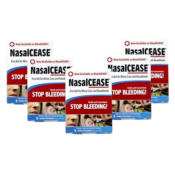 NasalCease First Aid for Cuts & Nosebleeds, 5 Count - 5 Pack