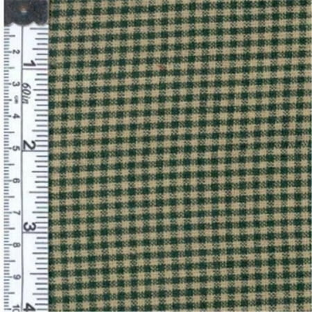 Textile Creations 125 Rustic Woven Fabric, 0.12 Check Green And Natural, 15 yd.