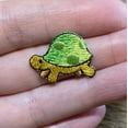 thumbnail image 5 of Mini/Small Turtle - Green Spots on Shell - Walking Left - Embroidered Iron on Patch, 5 of 5
