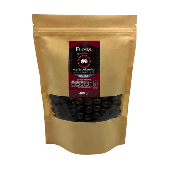Grano de Café Cubierto de Chocolate Semiamargo Puralia Gourmet 400 g Puralia Cafe con chocolate sin azúcar 400g