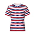 thumbnail image 4 of Vsdgher American Patriotic Stars And Stripes Print Men's Dry Fit Mesh Athletic Shirts Moisture Wicking Tennis T-Shirt Tops, 4 of 9