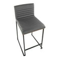 thumbnail image 5 of LumiSource Grey Mason Mara 26" Fixed-Height Counter Stool - Set of 2, 5 of 10