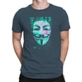 thumbnail image 2 of Hacktivist Anonymous Glitch Art Dark Heather Men's T-shirt, 2 of 3
