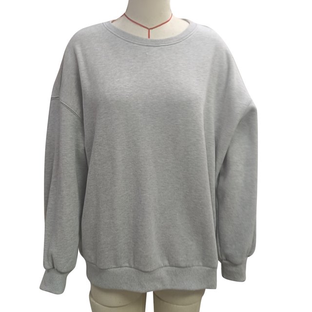 Camiseta de manga larga, jersey de cuello redondo y hombros caídos para mujer, sudadera con hombros caídos, uso práctico