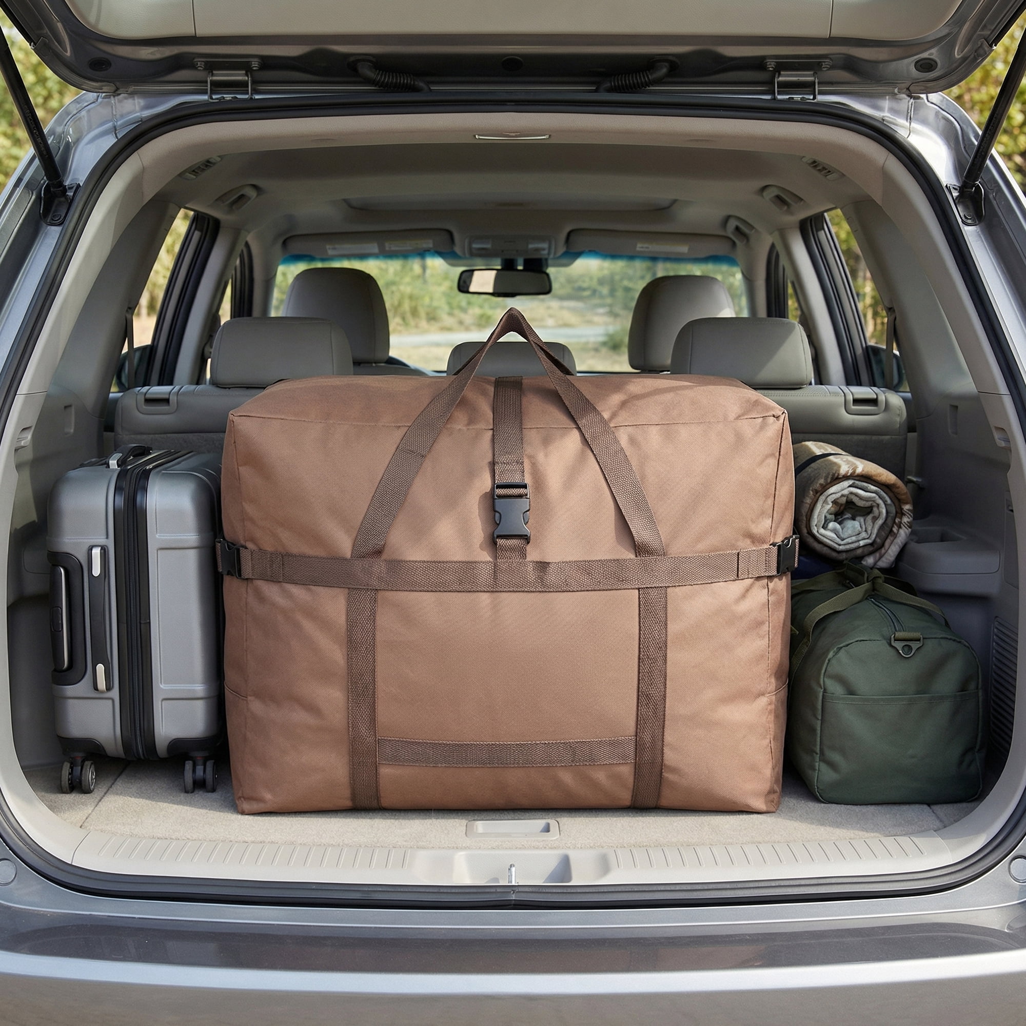 Unique Bargains Clothes Storage Oxford Moving Bag Khaki 27.6*13.8*18.9in
