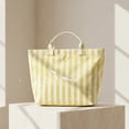 thumbnail image 6 of FVDPWYE Beach Tote Bag Grocery Bag PVC Casual Weekend Bag for Travel Picnic Vacation Yellow White, 6 of 9