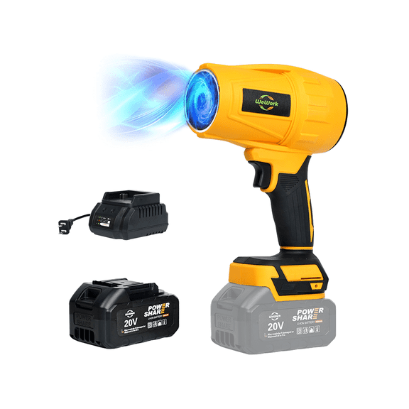 Wework Handheld Leaf Blower, 20V Portable Cordless Leaf  Blower with 1 x 3.0Ah Battery, for Patio Cleaning, Lawn Care