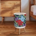 thumbnail image 2 of HVSDIMO Small  with Lid for Bathroom Kitchen Office  Gentle Botanical Flowers Blooming Garden  Seamless Garbage Bin Waste Basket Decorative 1.8 gallons, 2 of 7