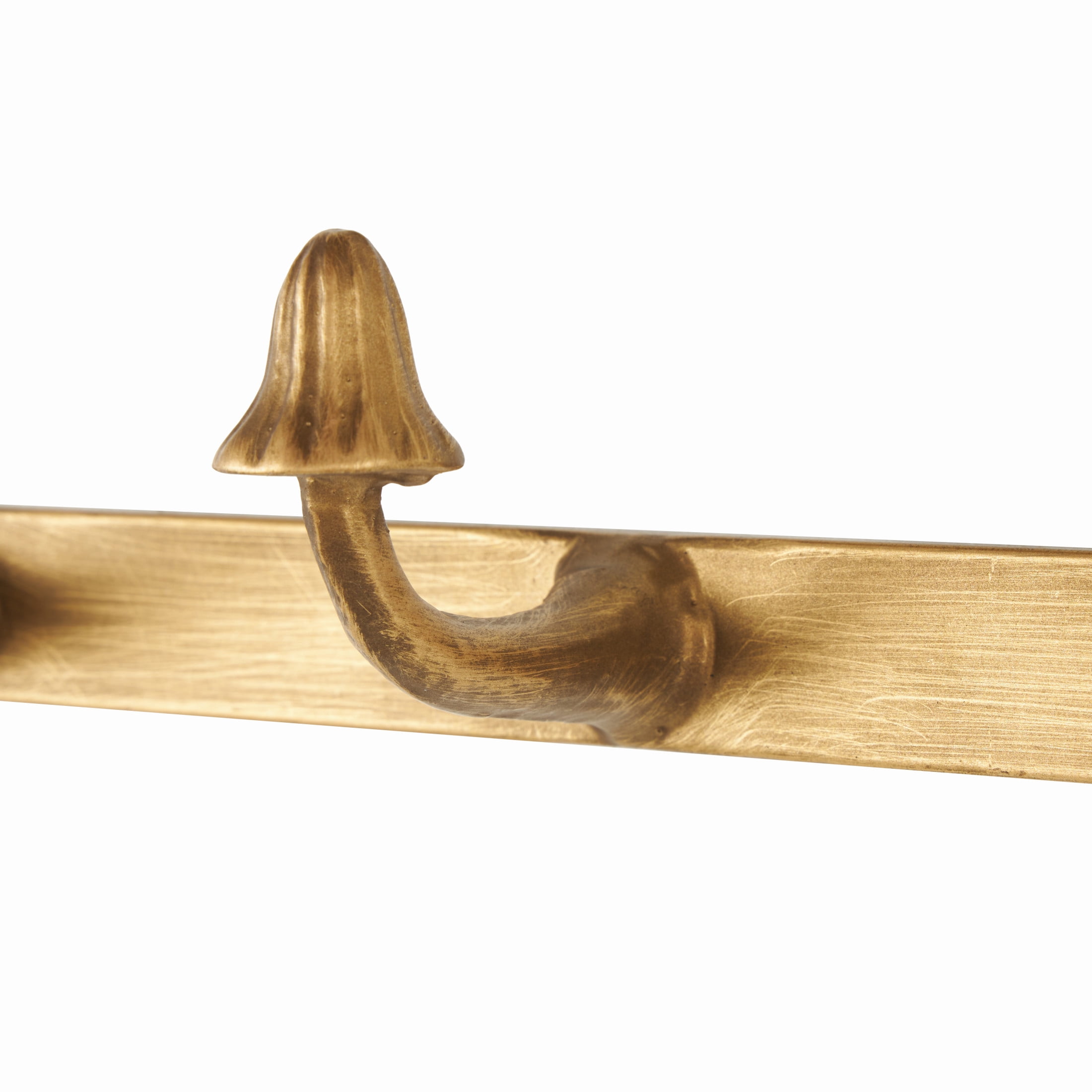 DecMode 23", 13"W Gold Metal 8 Hanger Mushroom Wall Hook, 2-Pieces