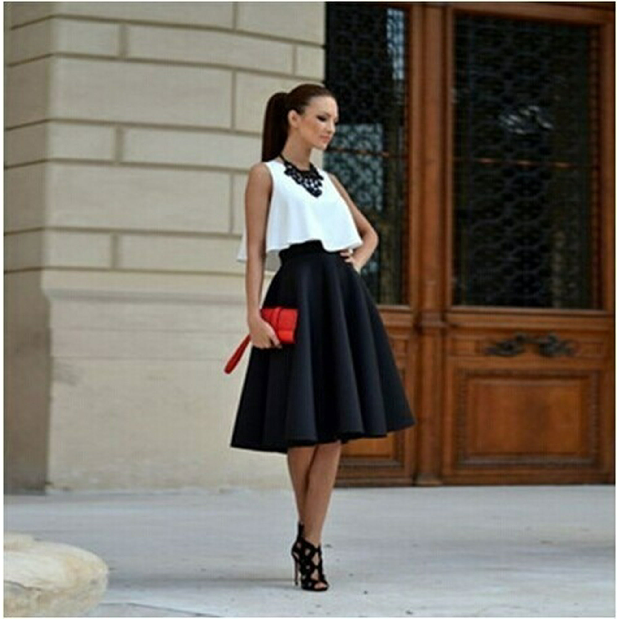 Black pleated mini skirt vintage hotsell
