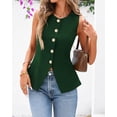 thumbnail image 2 of BTFBM Summer Sleeveless Blazer Vest For Women Dressy Button Down Round Neck Business Casual Outfits Work Suit Vests Tops, 2 of 7