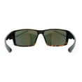 thumbnail image 4 of Mens Color Mirror Rectangle Wrap Plastic Sport Sunglasses Black Tortoise Orange Mirror, 4 of 4