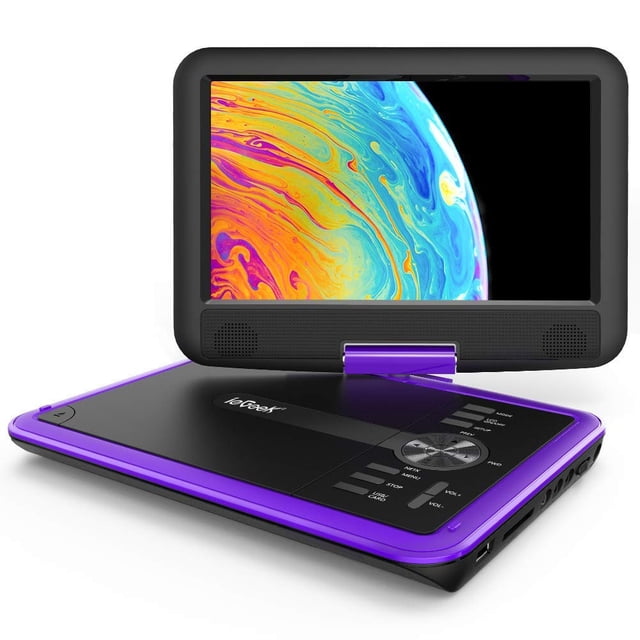 Reproductor de DVD portátil ieGeek con batería de 11,5 pulgadas y 5 H, color morado