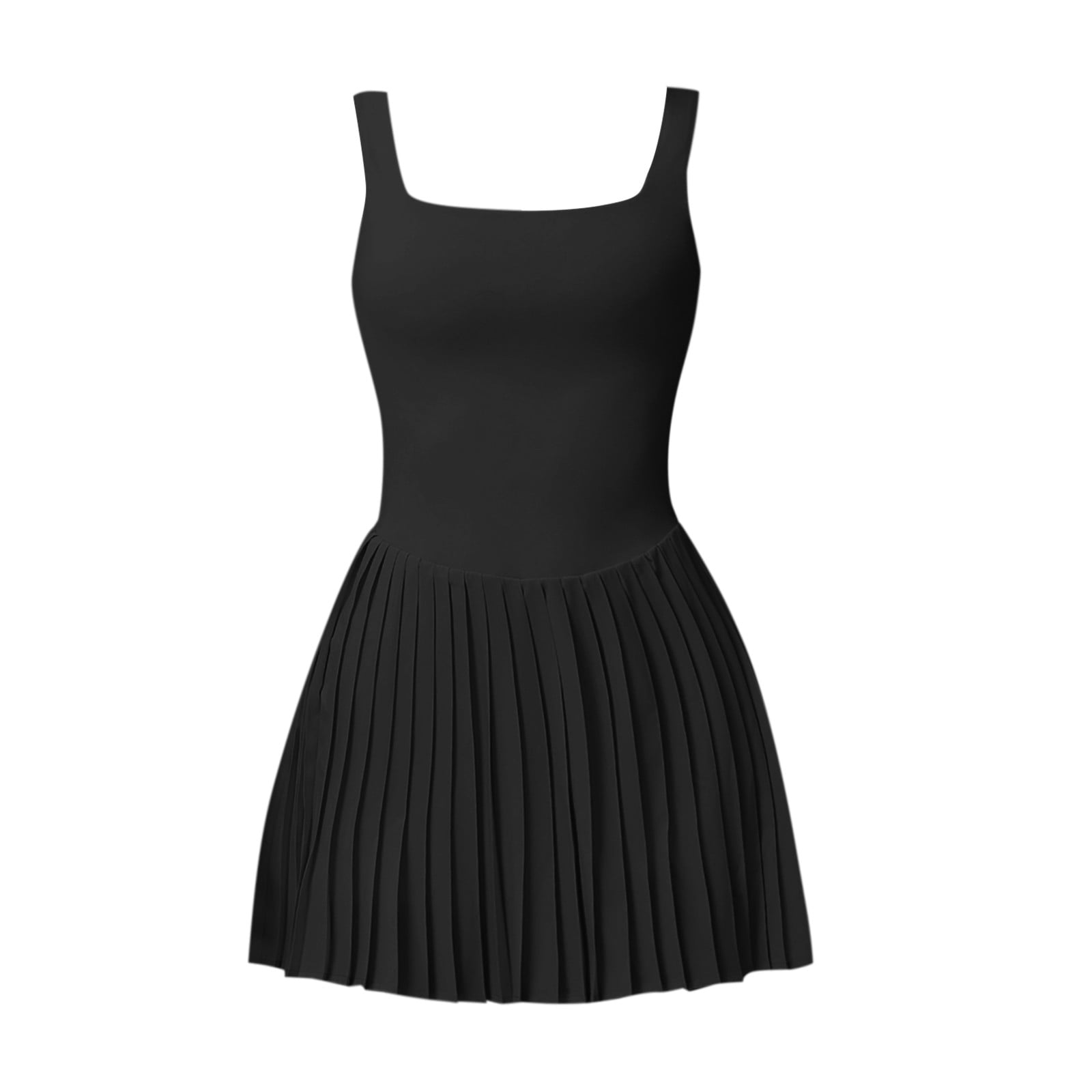 Tennis Dress Golf Dresses for Women with Shorts Breathable Pleated Padded Workout Dress Athletic Dresses with Pockets