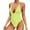 Yellow, variant on Kmdttou One Piece Swimsuit Women Tum-my Control Sexy Solid Color Swimsuit V-neck Slim Swimsuit Bikini Straped Swimsuits on Clearance!
