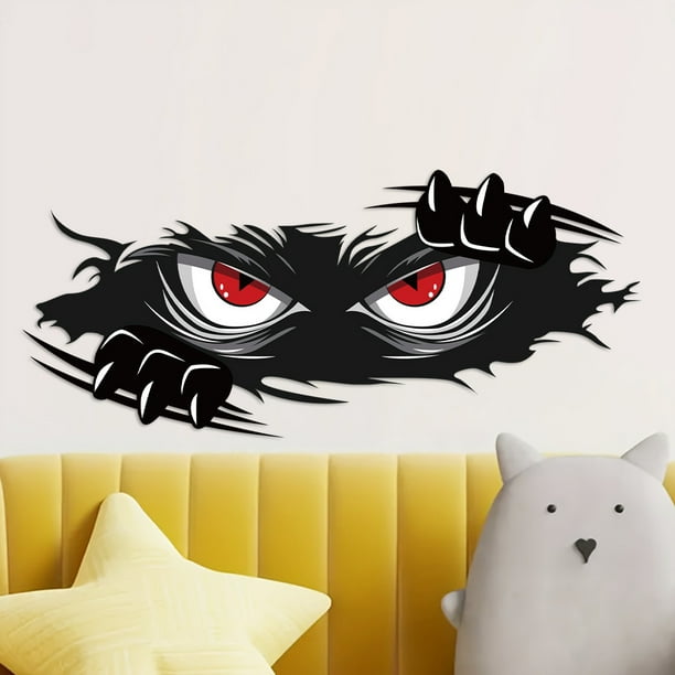Adhesivos de pared Angry Monster Eyes removibles y autoadhesivos