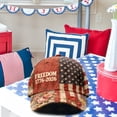 thumbnail image 3 of 250 Anniversary USA Hat, We the People Patriotic Hat, Vintage Floral American Flag Baseball Cap, Red White Blue USA Flag Trucker Hat for Men Women, #C, 3 of 7