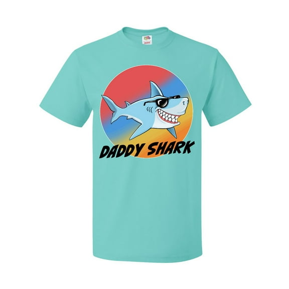 Inktastic Daddy Shark with Sunglasses and Vintage Sunset T-Shirt
