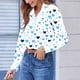 thumbnail image 2 of TaTaai Ladies Casual Button Down Shirt Long Sleeve Notch Lapel Floral Print Tops Breathable Cotton Relaxed Fit Blouse for Office Gift, 2 of 6