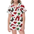 thumbnail image 3 of WEAIXIMIUNG Ensemble de Pyjama Décontracté pour Enfants de Noël Imprimé, Chemise à Col Boutonnée à Manches Courtes et Short 8-9 Ans, 3 of 5