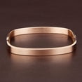 thumbnail image 2 of Brazalete de acero inoxidable para hombre y mujer, brazalete pulido, oro rosa, 6 mm Oro rosa 6 mm Hugo Brazalete de acero inoxidable, 2 of 10