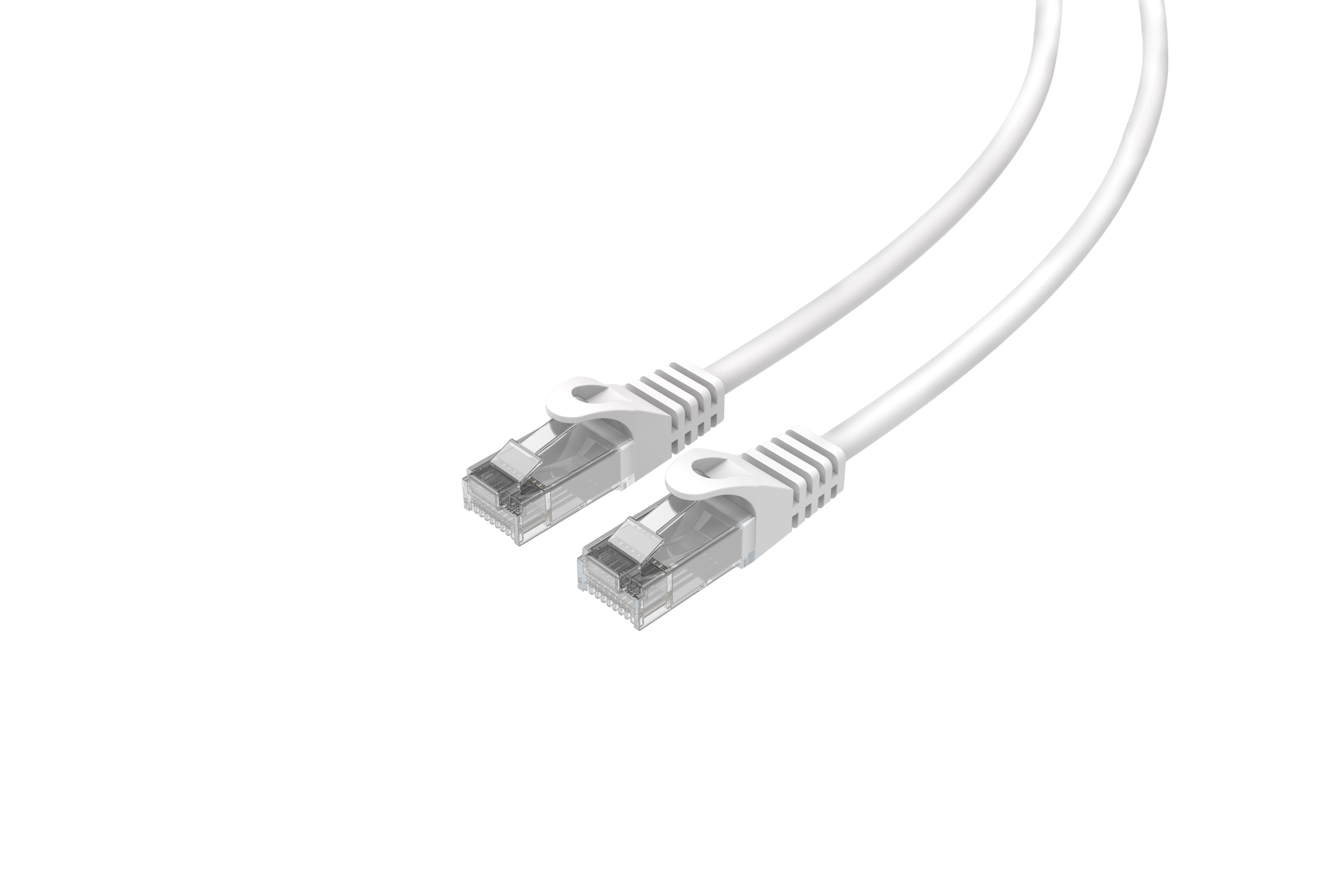 LOGICO Cat6 Slim Ethernet Patch Cable White 28 AWG 2FT (50 Pack)