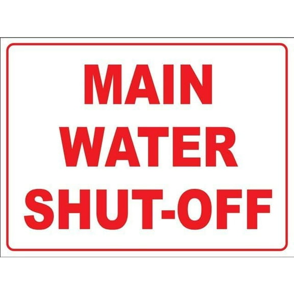 Main Water Shut Off Retro Metal Tin Signs 12X8 Inch For Shop Yard Man Cave Garage Outdoor Funny Wall Decor Decorative Poster Plate