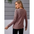thumbnail image 2 of DOPI Women's Maternity Shirts Casual Long Sleeve Tie Front Ribbed Knit Pregnancy Tee Top, 2 of 6