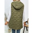 thumbnail image 4 of SHEWIN Womens Puffer Vest Full Zipper Hooded Long Quilted Jackets Sleeveless Winter Warm Coat Outerwear, 4 of 7