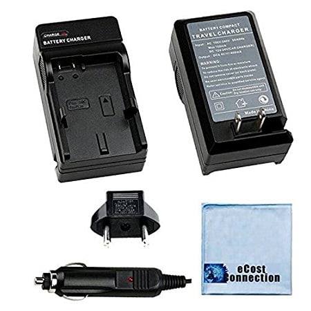 Sony Action Cam Battery Replacement Sony NP-BY1 Li-Ion Battery Charger for HDR-AZ1 Action Cam Mini + eCost Microfiber Cleaning Cloth ()
