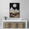 thumbnail image 3 of PixonSign Framed Canvas Print Wall Art Moonlight Over Marble Mountain Range Forest Nature Wilderness Illustrations Decorative Bohemian Multicolor Mid-Century Modern - 16"x24" Black, 3 of 5