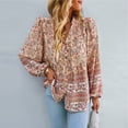 thumbnail image 3 of Blusas de manga larga con estampado floral, camisas bohemias casuales para mujer, blusas sueltas de manga larga, camisas bohemias con estampado floral de primera calidad, 3 of 6