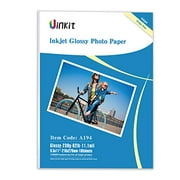 Uinkit 100 Sheets Thick Glossy Photo Paper Picture 8.5x11 60lb 230g 11.1mil Cardstock Postcard Brochure Inkjet For Dye Ink Printer