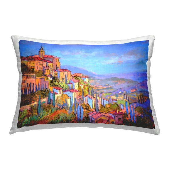 Stupell Industries Blue Shadowed Cityscape Decorative Printed Throw Pillow Design by Dorothy Fagan .