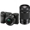 Sony Alpha a6000 Mirrorless Interchangeable-Lens Camera with 16-50mm and 55-210mm Lens - Black