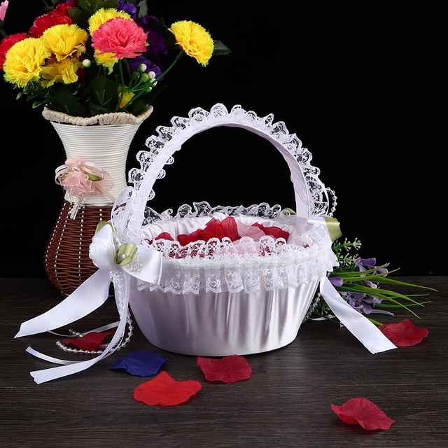 Wedding Basket,Elegant Large Wedding Flower Flower Girl Basket Candy Basket Proven Performance