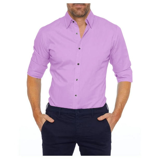Blusa y camisa de manga larga con cuello vuelto para hombre, blusa informal de moda con cuello vuelto, manga larga, cremallera, botones de lino, blusa de algodón para hombre